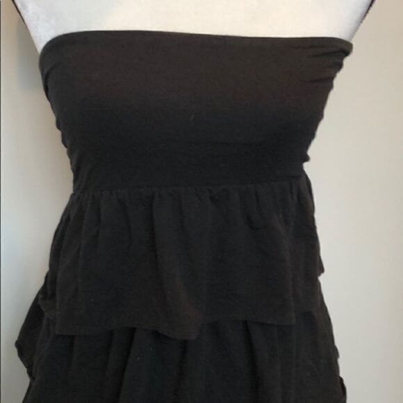 Jcrew black tiered ruffled dress or coverup size S - Picture 2 of 3